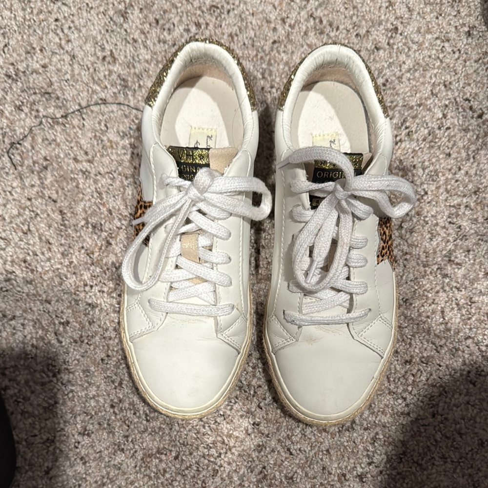 Vintage Havana White and Brown Sneakers Minimalist Design